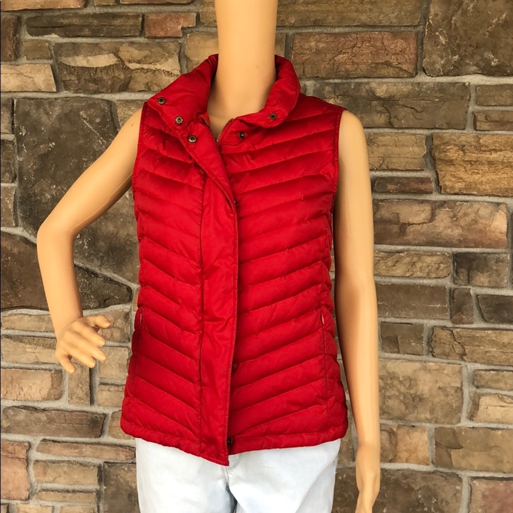 Talbots Red Down Puffer Vest Size Small